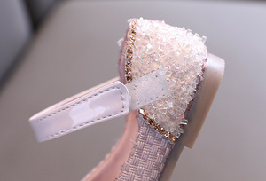Scarpe da principessa per bambini scarpe da sposa Glitter per ragazze di moda strass per bambini ballerine scarpe di cuoio per bambini - Product Image 6