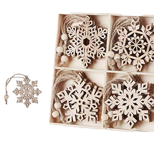 Adornos Navideños Rústicos de Madera Natural, Árbol, Ciervo, Estrella Colgante, Decoración Rústica Hecha a Mano, Regalo Artesanal Grabado, Adornos de Madera - Product Image 1