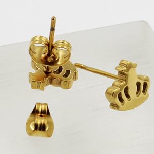 Boucles d'oreilles en acier inoxydable plaqué or 18 carats, hypoallergéniques, prix de gros pour enfants et femmes - Product Image 6