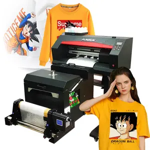 Funsun-impresora Digital DTF de inyección de tinta, máquina de impresión de camisetas, película de mascotas, 30 DTF, con máquina de polvo móvil