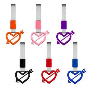 2024 JDM Cupido Flecha piercing Mango en forma de corazón correa de mano Nylon Tsurikawa anillo coche manija Correa advertencia anillo colgante - Product Image 1