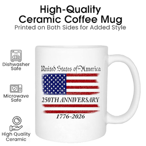 Taza <span class=keywords><strong>de</strong></span> Cerámica Personalizada al por Mayor con Diseño 2026 para el 250 Aniversario del Día <span class=keywords><strong>de</strong></span> la Independencia <span class=keywords><strong>de</strong></span> EE. UU., Taza <span class=keywords><strong>de</strong></span> Café Creativa para Regalo - Product Image 5