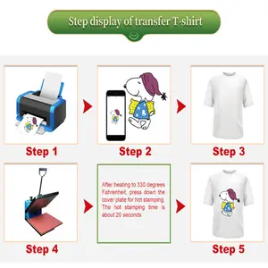 Haute qualité A4 Jet D'encre papier de transfert de chaleur t-shirt presse pour 100% coton