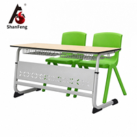 Bureaux et chaises pour étudiants, fournisseurs de mobilier scolaire, ensemble table et deux chaises en bois pour l'école, siège monobloc en PP pour salle de classe