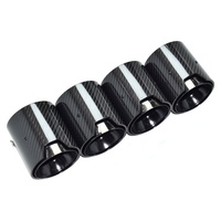 Embouts d'échappement DEX pour M2 F87 M3 F80 M4 F82 F83, kit de mise à niveau du tuyau d'échappement, 4 pièces, en fibre de carbone bleue, embouts de silencieux