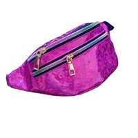 Sac banane ajustable personnalisé avec sangle laser, paillettes holographiques, sac de poitrine pour femme