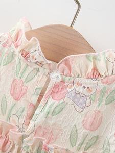 2025 New Fashion Kinder kleidung Sommer Baby kleider für Mädchen Tulip Bunny Pure Cotton Baby Princess Rock - Product Image 3