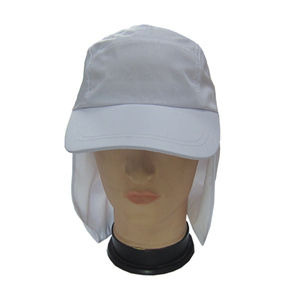 Casquette de <span class=keywords><strong>camping</strong></span> d'été personnalisée blanche à 5 panneaux pour la randonnée et la pêche, style européen et américain, visière incurvée, protection solaire avec rabat pour le cou - Product Image 2