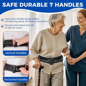 Ceinture de marche et de transfert sécurisée à dégagement rapide avec 7 poignées pour personnes âgées et thérapie physique - Product Image 6