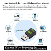 Carte réseau sans fil double bande 600M, lecteur gratuit, récepteur d'ordinateur haute vitesse 5G, USB Bluetooth 5.0 Wifi 2-en-1