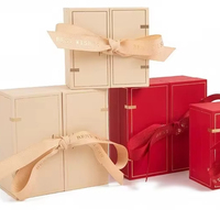 Boîte cadeau pour bijoux en papier écologique avec logo personnalisé, doublée de velours, à double ouverture pour bracelets, boucles d'oreilles, bagues