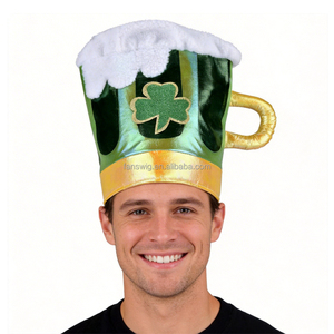 Sombrero Metálico Extra Grande con Diseño de Jarra de Cerveza para el Día de San Patricio, Accesorio para Eventos Temáticos y Desfiles, para Hombres y Mujeres Adultos - Product Image 1