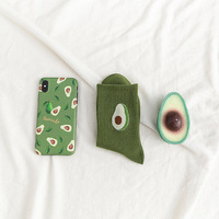 Chaussettes ras du cou personnalisables en tricot respirant à imprimé fruits pour femme, en polyester, coton et élasthanne, pour usage quotidien décontracté