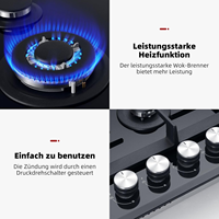 Table de cuisson à gaz à 5 brûleurs avec allumage électronique pour des plaques de cuisson à gaz efficaces pour l'extérieur et le camping-car