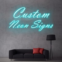 Dropshipping sans MOQ, enseigne lumineuse LED personnalisée avec logo d'entreprise, base transparente en acrylique, panneau lumineux mural pour café, boutique, bar