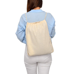 Promotion Customized Design Logo Cotton Drawstring Bag <b>Canvas</b> Sports Drawstring <b>Backpack</b> String <b>Backpack</b> for Gym Shopper Grocery - Product Image 5