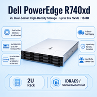 Serveur Dell R740xd 2U en rack, double socket, 24 DIMM DDR4, PCIe 3.0 NVMe, GPU pour stockage logiciel défini par le logiciel, VDI, virtualisation