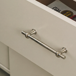 Maniglie a T per Mobili, Stile Francese Minimalista, in Ottone Lucido Nichelato H59, Maniglie per Cassetti, Cucina, Armadio, Porte, 4 Misure - Product Image 1