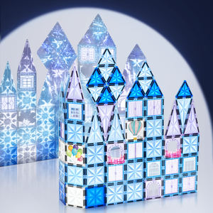 Fabbrica OEM ODM 3D Starshine colore congelato 100 pezzi castelli costruzione piastrelle magnetiche magnete <span class=keywords><strong>set</strong></span> di blocchi per bambini - Product Image 5