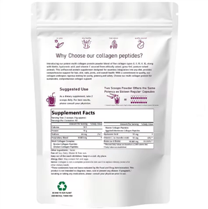 Venta caliente embalaje personalizado etiqueta privada <span class=keywords><strong>Multi</strong></span> Colágeno con biotina vitamina C ácido hialurónico proteína en polvo - Product Image 2