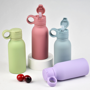 Kids Insulated Straw Water <b>Bottle</b> Soft Portable Leakproof Bpa Free <b>For</b> Student Camping Cycling Food Grade Silicone - Product Image 3