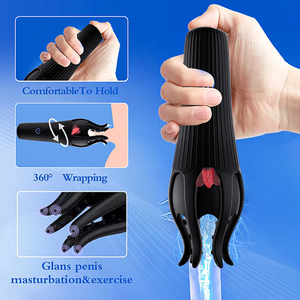 Мужской мастурбатор для стимуляции языка и пениса, <span class=keywords><strong>10</strong></span>-скоростной вибромассажер для головки члена, тренажер для выносливости, секс-игрушка - Product Image 4