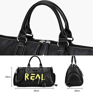 Bolsa de Viaje Deportiva Grande de Cuero PU Personalizada BEARKY, Negra, Impermeable, para Hombre - Product Image 3