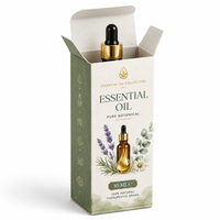 Cartons pliables personnalisés écologiques et recyclables avec fermeture à languette, finition brillante/mate pour la vente au détail de flacons d'huiles essentielles et cosmétiques