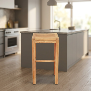 Wooden <b>Garden</b> <b>Stool</b> Slatted Seat Outdoor Ottoman Farmhouse Style Home Patio Furniture - Product Image 4