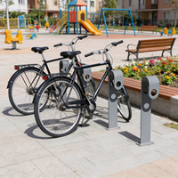 Support de stationnement de vélo simple en acier inoxydable avec logo laser pour vélo, idéal pour la rue et le parc