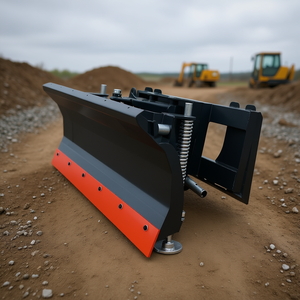 Cuchilla Quitanieves de 60 Pulgadas para Minicargadora, Empujador de Nieve con Borde de Corte de 30 Grados Atornillable, Zapatas Ajustables Universales de Montaje Rápido para Bulldozer - Product Image 2