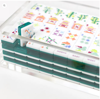 Tuiles de Mahjong Américaines en Acrylique Triple Couche Vert Émeraude et Blanc, Motif Fusion Orientale Coloré, Jeu de Table pour Collectionneurs