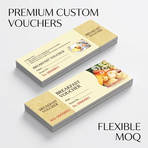 Cartes de visite personnalisées en papier offset, bons de réduction imprimés détachables pour hôtel, restaurant, buffet, petit-déjeuner, déjeuner - Product Image 2