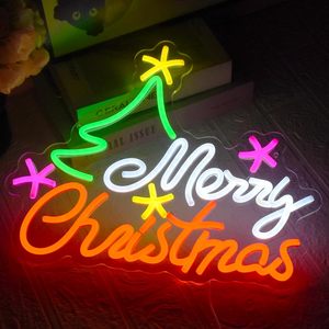 Merry Christmas Neon <b>Sign</b> Adjustable Brightness LED Acrylic Neon Light <b>Sign</b> For Bedroom Party Lighting - Product Image 4