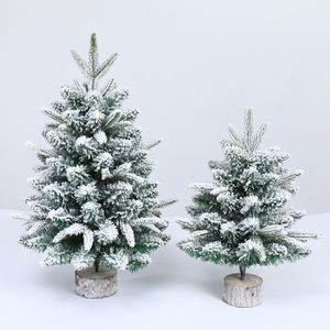 Factory Price <b>Christmas</b> <b>White</b> Snow Flocking Pe Mixed <b>Christmas</b> <b>Tree</b> Mini Small <b>Tree</b> Decoration Table Decoration - Product Image 1