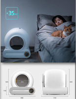 Vente en gros d'usine App Control 65l Toilette intelligente pour chat de grande capacité Litière pour chat électrique automatique intelligente autonettoyante