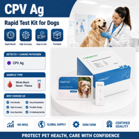 Kit de test rapide de l'antigène du parvovirus canin CPV Ag, cassette de test du parvovirus canin, diagnostic vétérinaire pour clinique vétérinaire et usage domestique