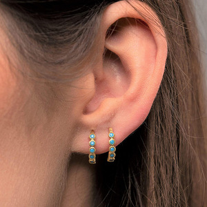 Orecchini a polsino rotondi semplici da donna, accessori per l'orecchio alla moda per l'uso quotidiano - Product Image 2
