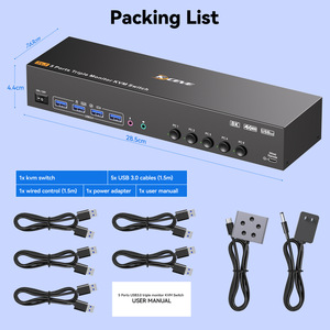Commutateur <span class=keywords><strong>KVM</strong></span> triple écran 8K SD-503 avec partage <span class=keywords><strong>clavier</strong></span>-<span class=keywords><strong>souris</strong></span> unique, extension d'affichage 5 entrées/3 sorties sur 3 écrans, prise en charge audio, en stock - Product Image 5