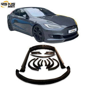 Para Tesla <span class=keywords><strong>S</strong></span>-Type Kit de cuerpo ancho de fibra de carbono mejorado estilo RZ arco de rueda parachoques de coche falda lateral Kit de cuerpo Premium y duradero - Product Image 1