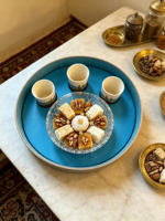 Boîte Cadeau Personnalisée en Papier pour Tasses à Café Brodé(e)s de Palmiers, Boîte à Chocolats et Dattes, Boîte de Rangement en Tissu Doux en Suède pour Desserts du Ramadan