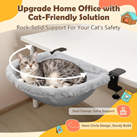Lit de bureau pour chat, hamac en peluche pour chat, pliable, à clipser sur le bureau, adapté à divers ordinateurs de bureau