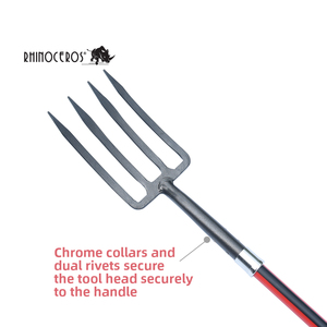 Chất Lượng Cao Bán Buôn Công Cụ Làm Vườn Rắn Ergo Sợi Thủy Tinh Dài Xử Lý 4-Tines Thép Carbon Bộ Đồ Giường Trang Trại Đào Ngã Ba - Product Image 2