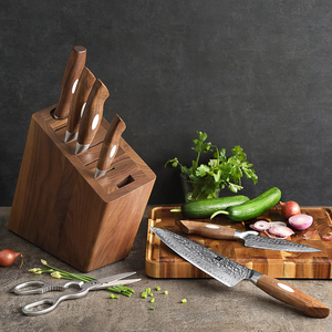 Bộ dao bếp XINZUO thiết kế mới 8 món, lưỡi dao sắc bén kiểu Nhật, thép Damascus 67 lớp AUS10, cán gỗ óc chó, kèm phụ kiện - Product Image 3