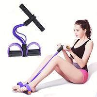 Bandes de résistance élastiques pour les pieds, antidérapantes, violettes, 6 tubes, haute qualité, pour la maison, fitness, pédale de traction pour abdominaux