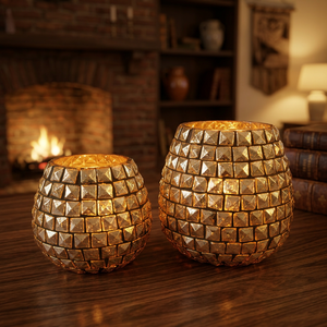 Porte-bougie et support en verre artisanal Sonnet Decor pour la décoration de Noël à la maison - Product Image 2