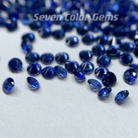 Machine de découpe de pierres précieuses naturelles en saphir bleu 5A 1.0-1.8MM, brillant rond de haute qualité, prix du saphir bleu par carat.