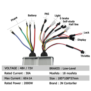 JN 48V 2000W 16 20 24 26 27.5 28 29 700cc phía sau bánh Xe Đạp Hỗ trợ chuyển đổi Kit hiển thị xe đạp leo núi Ebike chuyển đổi Kit - Product Image 2