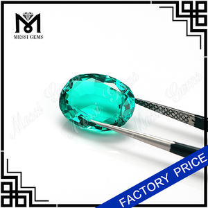 Lab สร้าง Hydrothermal รูปไข่ตัดอัญมณีหลวมโคลัมเบียราคามรกตสังเคราะห์ - Product Image 4