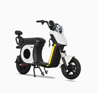 Scooter électrique urbain élégant avec moteur sans balais 48V 350W |   Voiture à deux places, 45 km/h, autonomie de 40 km, cadre en acier sans soudure blanc/jaune, étanche